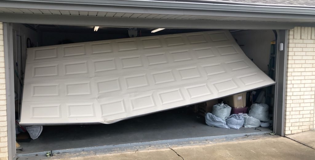 garage door that needs repair