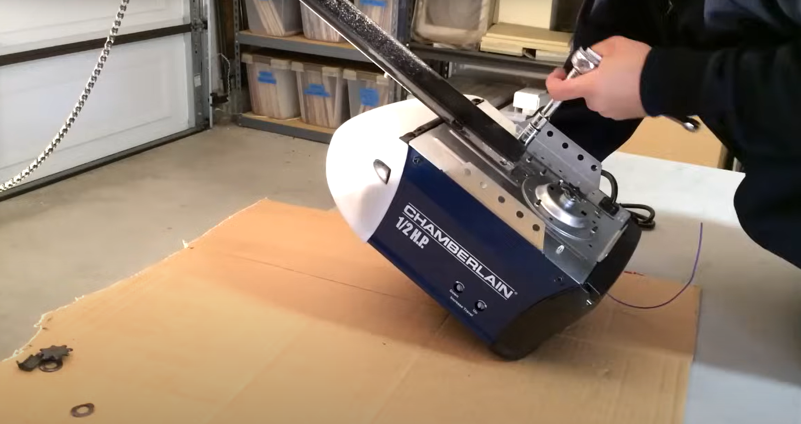 Professional technician performing garage opener door repair service in Sarasota, FL, enhancing local garage door functionality.