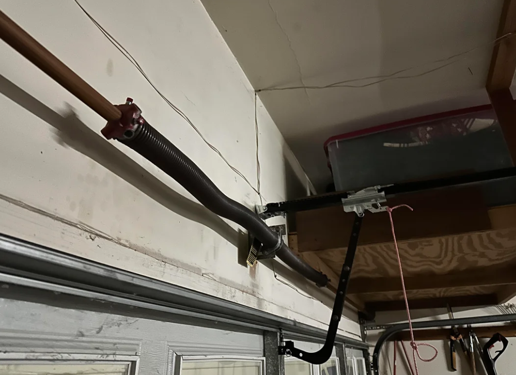 Garage door spring repair.